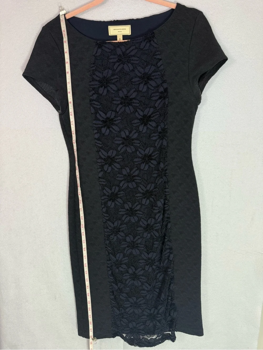 Anthropologie Moulinette Soeurs - Navy Lace-Panel Midi Sheath Dress - Size M - Picture 7 of 8